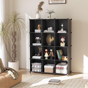 Organizador de Armario Apilable de Plástico DIY, Estantes de Almacenamiento, Librería de 12 Cubos, Contenedores de Almacenamiento Cúbicos - Product Image 2