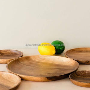 Assiettes de service en bois élégantes de qualité supérieure Vaisselle écologique et durable pour la maison, les restaurants et la restauration Dernière arrivée - Product Image 1