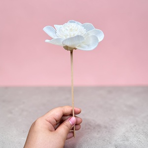 Flores de Anémona de Nieve Hechas a Mano y Sostenibles, de Madera Sola, Tamaño: 8.5 CM, Varilla de Fibra Vegetal de Sesbania de Tailandia - Product Image 4