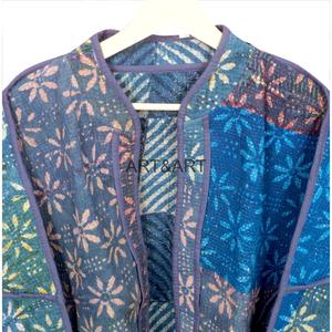 Handmade Vintage Autumn New Arrival Women's Cotton Designer Kantha <b>Jacket</b> <b>Short</b> Multi Color Ethnic Style Open Closure - Product Image 5