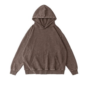 Sweats à capuche thermiques pour hommes d'approvisionnement d'usine poids lourd 100% coton goutte épaule vêtement teint et lavé à l'acide pour l'hiver - Product Image 3