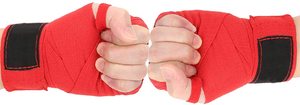 Bandages de boxe personnalisés en polyester rose pour poignets et mains, accessoires de gym personnalisables pour Muay Thai et MMA - Product Image 2