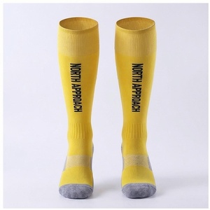 North Approach <b>Knee</b> <b>High</b> <b>Socks</b> Yellow Breathable Soccer <b>Socks</b> for Adults Summer Sport Wear - Product Image 1