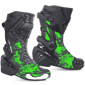 Bottes de course moto personnalisées respirantes et légères, bottes de motocross avec fermeture éclair latérale pour la course sur route et la conduite sur piste - Product Image 1