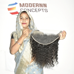 Extensions de cheveux naturels indiens Remy, vierges bruts, cuticules alignées, sans traitement chimique, double trame, 100g, 13*6, cheveux humains - Product Image 4