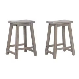Export Quality Dark Wood Saddle Seat Curved Top Backless Bar Stool And Chair <b>Set</b> For Hotel Breakfast <b>Dining</b> Table Seating Use - Product Image 2