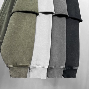 Sudadera con Capucha Personalizada, Estilo Urbano, Lavada, Corte Holgado, 430GSM, 100% Algodón Felpa, Gruesa, Otoño, Hombre - Product Image 4