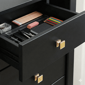 Modern Square Zinc Alloy <b>Cabinet</b> <b>Knob</b> Layered Design Brushed <b>Gold</b> Finish Contemporary Durable Eco-Friendly Wardrobe Drawer - Product Image 6