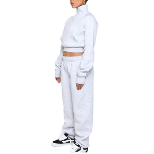 Conjunto de Dos Piezas con Capucha para Mujer, Estilo Y2K 2026, Algodón de Rizo de Alta Calidad, Corte Recortado, Cierre Completo, Estilo Vintage, Casual, Urbano, Color Sólido - Product Image 3