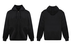 Unisex Hi Visibility Reflective Stripes <b>Safety</b> Workwear Hoodie Removeable Sleeve Fleece Sweatshirt Coat Zipper Men ANSI Class 3 - Product Image 5