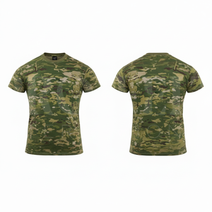 Camiseta Casual de Verano, de Algodón y Poliéster, Manga Corta, Camuflaje, Estampado por Sublimación, Cuello Redondo, Transpirable, de Secado Rápido - Product Image 6