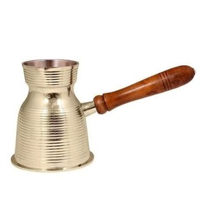 Cafetera Turca Tradicional de Aluminio, Forma Redonda con Asa de Madera, Herramienta para Café y Té - Product Image 2