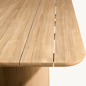 Mesa rectangular de madera de teca ecológica, apta para uso en exteriores, duradera y de buena calidad. - Product Image 4