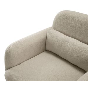Poltrona Comfort Contemporanea in Tessuto Bouclé Taupe con Struttura in Compensato e Cuscino, per Soggiorno Accogliente - Product Image 4