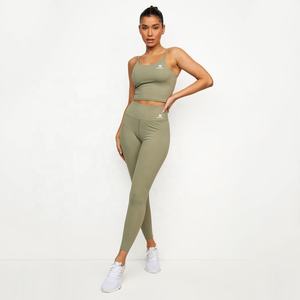 2024 ropa de yoga personalizada ropa deportiva de entrenamiento gimnasio fitness conjuntos mujeres de alta calidad de dos piezas scrunch Butt leggings y conjunto de sujetador - Product Image 1