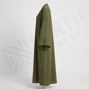 Abaya à volants, Abaya ouverte, Vêtements modestes, Robe musulmane modeste, Caftan pour femme, Tissu fluide, Robe modeste, Couleur personnalisable - Product Image 3