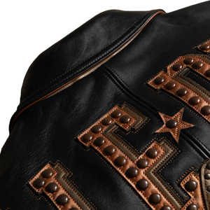 Chaqueta de Invierno para Hombre, Diseño Varsity, Nueva Colección, Bordado Intenso, Pedrería, Impermeable, Resistente al Viento, Decoración Vintage - Product Image 3