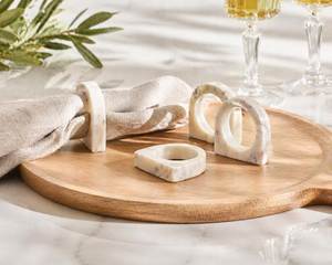 Ronds de serviette en marbre naturel pour la décoration de table de luxe à la maison, au restaurant, au banquet de mariage ou à l'hôtel - Product Image 1