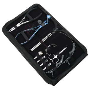 Professional Hair Extension Tools Kit with Hair Clamps Hair Divider Ring Weft Needles Mini Scissors Tape in plier & crimper - Product Image 1
