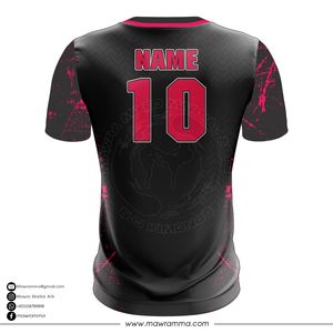 Mawra <b>Men</b> <b>Black</b> Pink Sublimated Short Sleeve Sports Jersey Crew Neck Moisture Wicking Regular Fit Adult Sportswear Soccer Jersey - Product Image 6