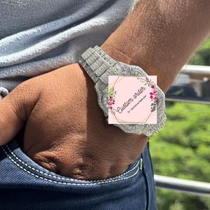 Reloj Mecánico Cuadrado Iced Out con Moissanita VVS para Hombre, de Acero Inoxidable, Estilo Hip Hop, con Diamantes Incrustados, Joyería de Lujo para Fiesta - Product Image 1