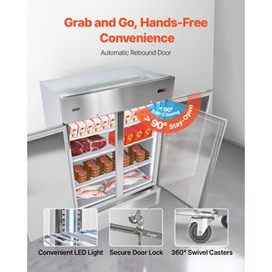 Congelatore Commerciale in Acciaio Inox da 43,2 Piedi Cubi, Larghezza 32,2 Pollici, Doppia Porta, Verticale, Scongelamento Automatico, 8 Pollici - Product Image 5