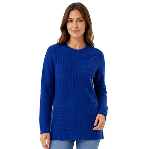 Pull en tricot moderne pour femme, décontracté, respirant, avec logo frontal, finition premium, personnalisable, 100 % coton/laine, haute qualité, export - Product Image 1