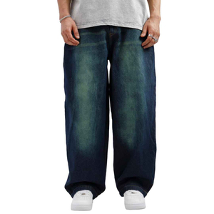 Pantalones Vaqueros Anchos de Hip Hop para Hombre de Alta Calidad, Estilo Skater, Corte Holgado, Personalizados con Logotipo Frontal OEM - Product Image 1