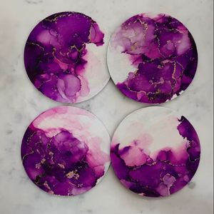 Juego de posavasos redondos de resina para protección de la mesa de comedor, elegante colección de posavasos para bebidas, accesorios modernos para decoración del hogar - Product Image 1