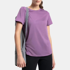 T-shirt à poches pour femmes, coton doux, décontracté, manches courtes, usage quotidien, impression personnalisée, vêtements OEM ODM, vente en gros - Product Image 3
