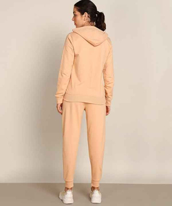 Ensemble de survêtement unisexe en molleton uni à capuche, sweat-shirt zippé et pantalon de jogging, tenue décontractée d'hiver 100% coton respirant - Product Image 4