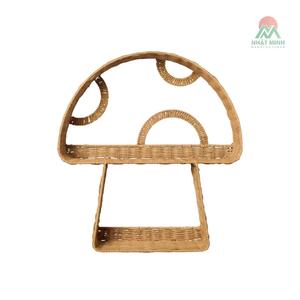 High Quality Rattan Kids Shelf Mushroom Shaped Natural <b>Wicker</b> Eco-Friendly <b>Wall</b> <b>Decor</b> for Bedroom Nursery Storage Display - Product Image 3