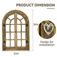 Nouveauté : Miroir mural en bois en forme de fenêtre, cadre argenté, fait main, personnalisable, logo sur mesure disponible pour l'étiquetage privé
