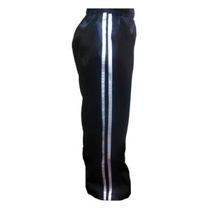 Pantalon en satin noir avec passepoil blanc, pantalon de kickboxing, équipement d'entraînement MMA, pantalon d'arts martiaux, finition brillante, pantalon professionnel - Product Image 2