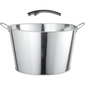 Enfriador de Vino de Acero Inoxidable de Alta Gama con Acabado Plateado, Cubitera para Champán con Asa Circular y Enfriador para Fiestas - Product Image 4