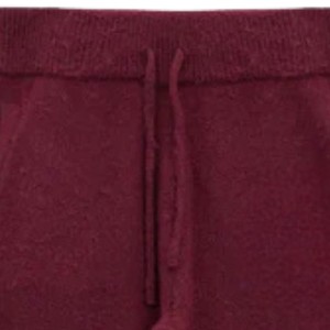 Burgundy Knitted Jogger <b>Pants</b> Unisex Soft Knit Sweatpants Elastic Waist Casual Lounge Streetwear Winter Warm Custom Sizes - Product Image 3