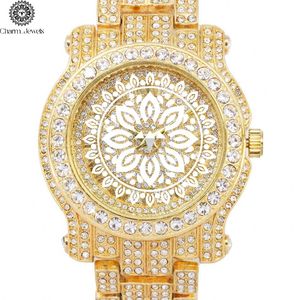 Charm_Jewels Luxury Gold <b>Watch</b> Women Analog Quartz Hollow Out Dial Round Case 38mm Crystal Bracelet Fashion Jewelry - Product Image 3