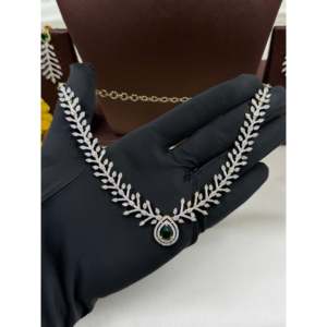 Indian Ethnic Juliee American Diamond <b>Gold</b> Plated Bridal Necklace & <b>Earring</b> <b>Set</b> - Product Image 3