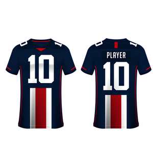 Maillot de football américain vintage rétro style sport classique imprimé sublimé en polyester à séchage rapide col en V logo frontal manches courtes - Product Image 3