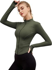 Top de Danza de Manga Larga y Cuello Alto Color Verde Oliva para Mujer, para Entrenamiento y Actuaciones - Product Image 4
