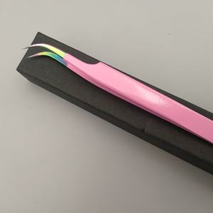 Ensemble de pinces professionnelles OEM pour extensions de cils en acier inoxydable à pointe lisse, incluant des outils courbes et droits pour le volume et l'isolation - Product Image 5