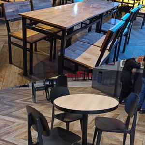 Table de salle à manger de restaurant rapide, style corne d'animal, moderne, commerciale, ronde, élégante, faite à la main - Product Image 1