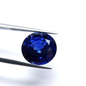 Saphir bleu naturel brillant de forme ronde, pierre précieuse en vrac certifiée, idéal pour tous les bijoux, cadeau - Product Image 4