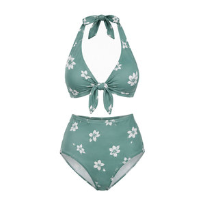 Conjunto de Bikini de Dos Piezas para Mujer, Traje de Baño Premium con Estampado Personalizado, Tela Elástica, Colección de Verano para Vacaciones en la Playa - Product Image 1