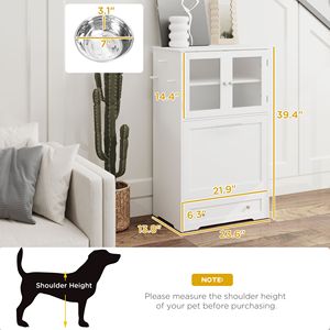 Stazione di Alimentazione per Cani con Kit Anti-Ribaltamento XL, Due Armadietti Rialzati, Ganci Laterali, 2 Ciotole Rialzate per Acqua e Cibo - Product Image 3