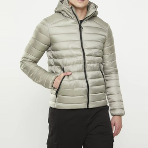 Custom Style <b>Men's</b> 100% Polyester Waterproof Windproof Puffer <b>Jacket</b> Stand Collar Long Sleeves Winter Coat Plain Dyed - Product Image 1
