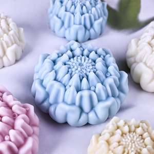 New Hibiscus Flower Large Small Size Aromatherapy Candle Mousse <b>Cake</b> Rose Flower Lotus Pastry Candle <b>Silicone</b> <b>Mold</b> - Product Image 1
