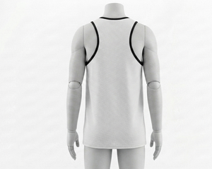 Men's White <b>Mesh</b> Tank Top Round Neck Sleeveless Breathable Regular Fit All Seasons 100% Polyester Solid Color Basketball Apparel - Product Image 2