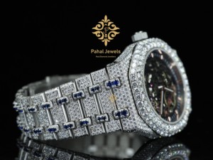 นาฬิกาข้อมือ Pahal Jewels รุ่น Unisex หรูหรา ระบบจักรกล ตัวเรือนสแตนเลส หน้าปัดโมอิสซาไนต์ โครงกระดูก แสดงเวลาแบบอนาล็อก กระจกแซฟไฟร์ ขนาด 40 มม. ระบบกดเพื่อเปิดฝาหลัง - Product Image 2