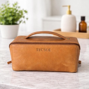 Genuine Leather <b>Toiletry</b> <b>Bag</b> Mens Dopp Kit Wholesale Custom Logo Travel Wash <b>Bag</b> <b>Large</b> Shaving Kit Makeup Pouch TYG-0191 - Product Image 1